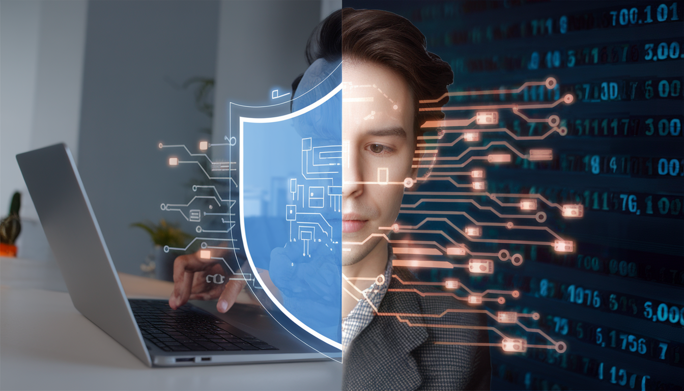 Illustration représentant l'intelligence artificielle et la protection de la vie privée