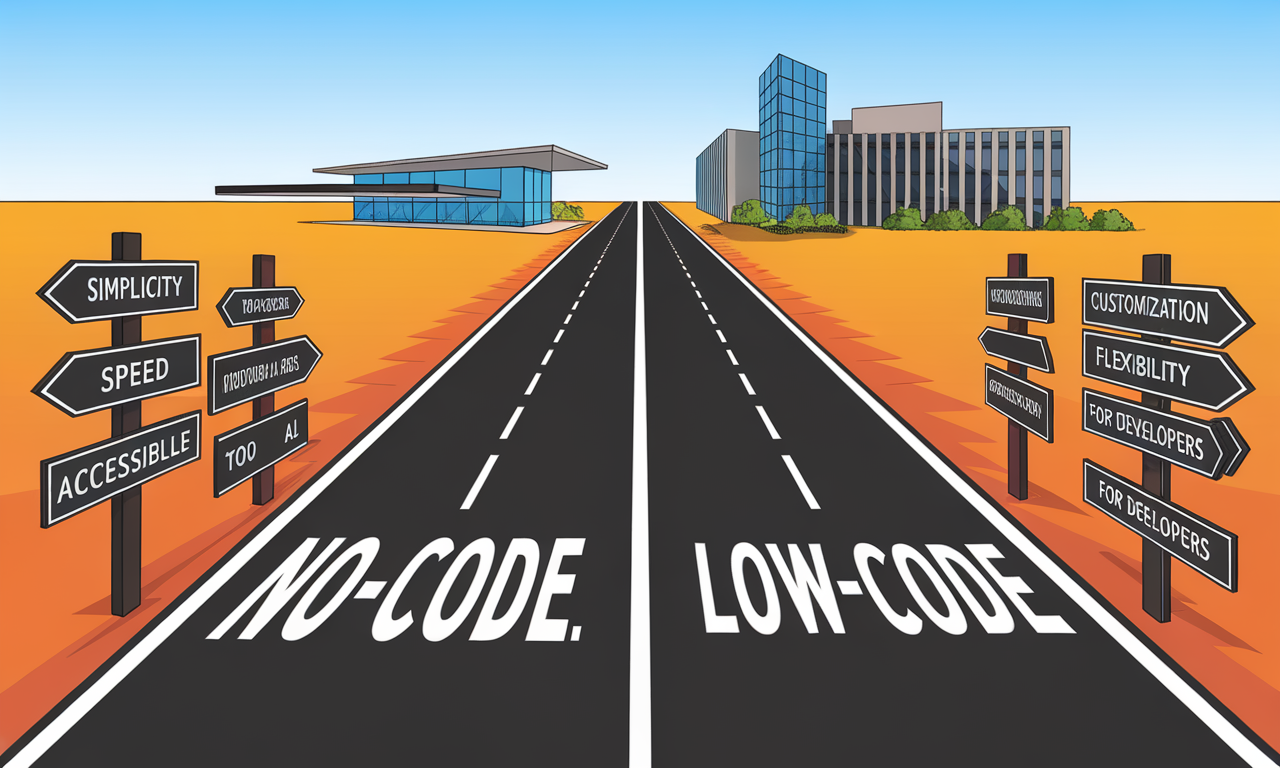 Illustration des différences entre les plateformes no-code et low-code pour l'automatisation
