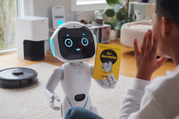 Couverture du guide L'IA pour les Nuls avec des illustrations de robots et d'algorithmes