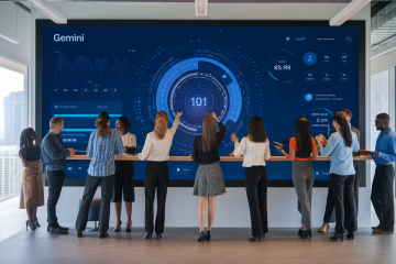 Illustration des avancées de l'intelligence artificielle Gemini améliorant la productivité